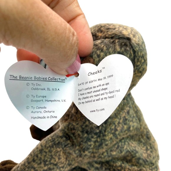 BEANIE BABIES Cheeks the Baboon Retired 1999 NWT - Picture 6 of 14